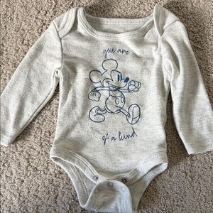 Disney Gray and Blue Mickey Mouse Bodysuit
